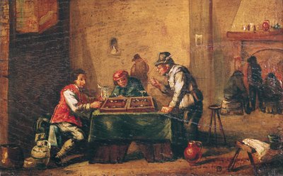 Männer spielen Backgammon in einer Taverne von David Teniers the Younger